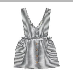 • Zara Grey girl dress •pinstripe jumpsuit /overall • covered pockets • size 2-3